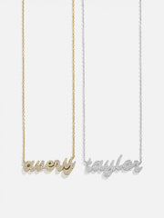 18K Gold Custom Nameplate Necklace - Luxe