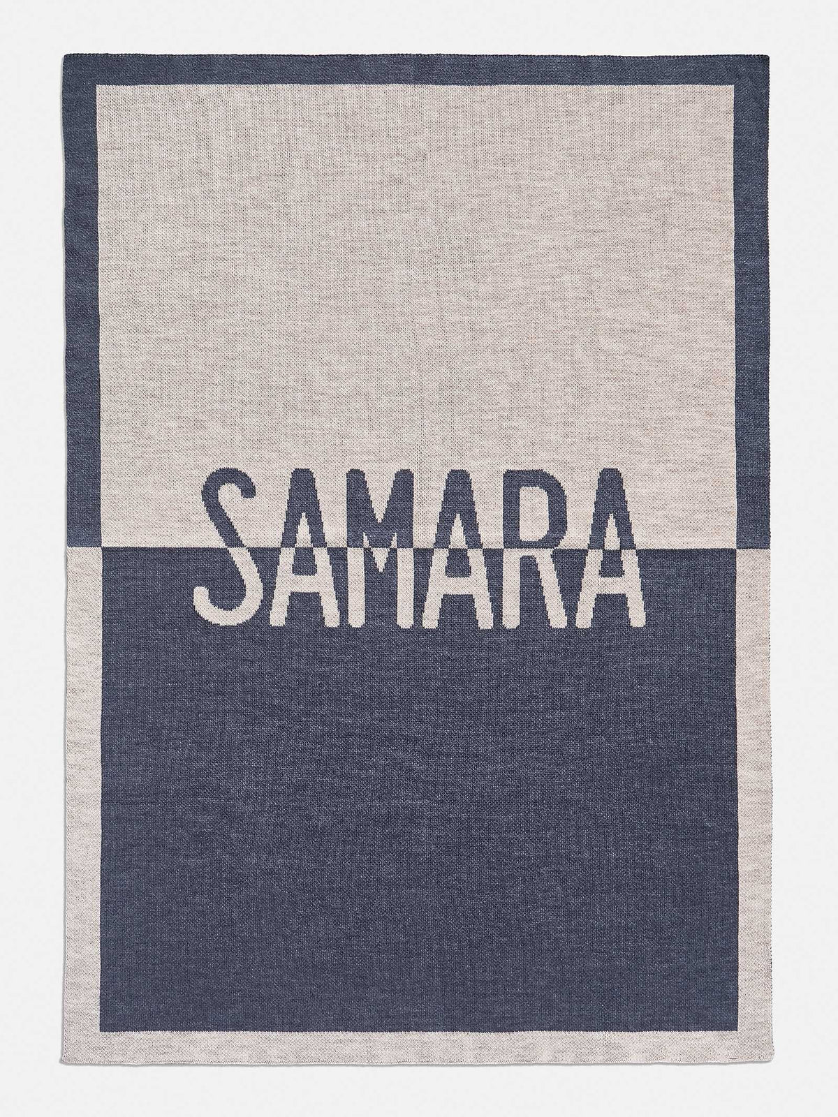 Spell It Out Custom Blanket - Denim Blue/Stone