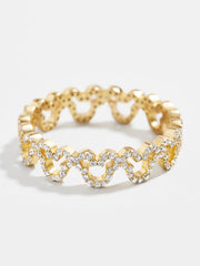 Mickey Mouse Outline 18K Gold Ring - Gold/Pavé