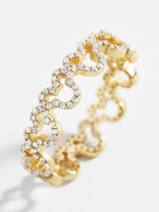 Mickey Mouse Outline 18K Gold Ring - Gold/Pavé