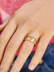 Mickey Mouse Outline 18K Gold Ring - Gold