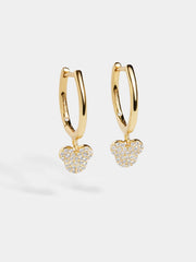Mickey Mouse Disney 18K Gold Plated Sterling Silver Huggie Charm Earrings - Mickey Mouse