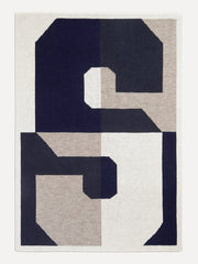 Initial Here Custom Blanket - Navy/Gray