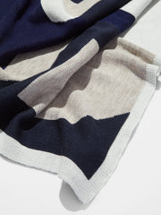 Initial Here Custom Blanket - Navy/Gray