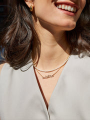 18K Gold Custom Nameplate Necklace - Script