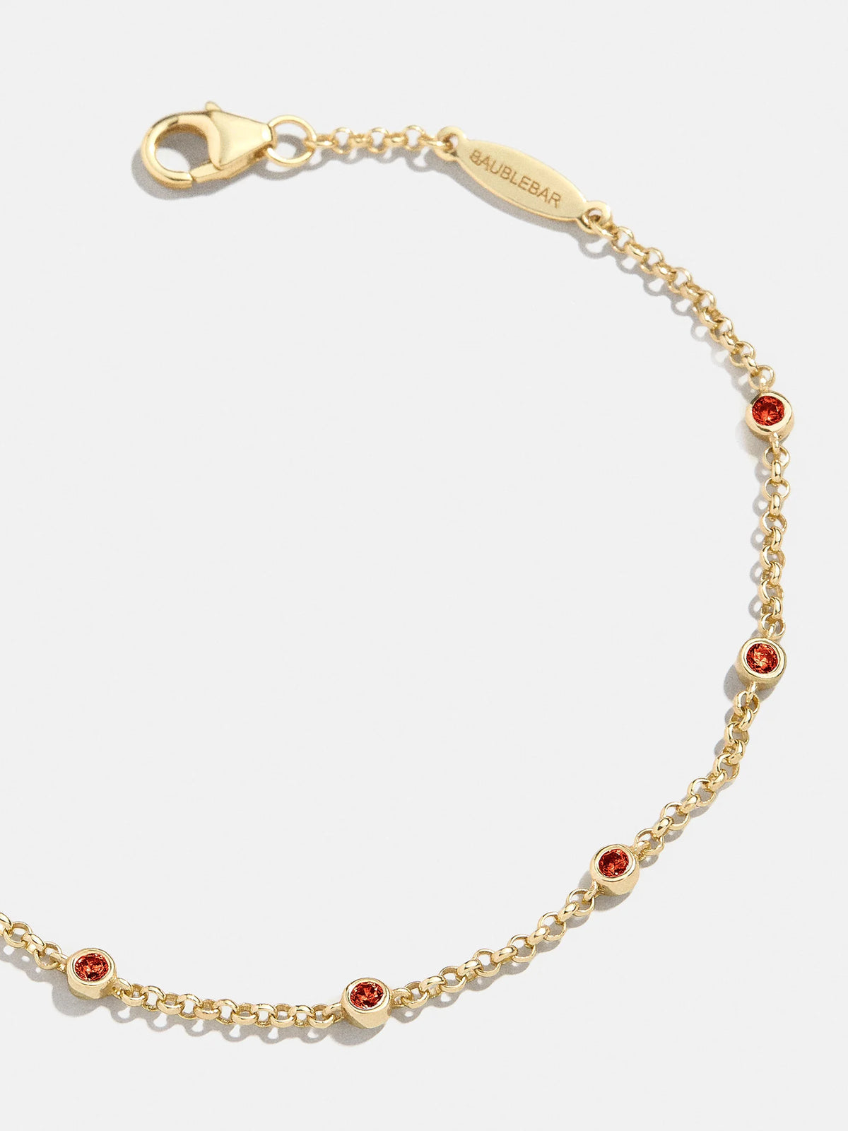 Yasmine 18K Gold Birthstone Bracelet - Garnet