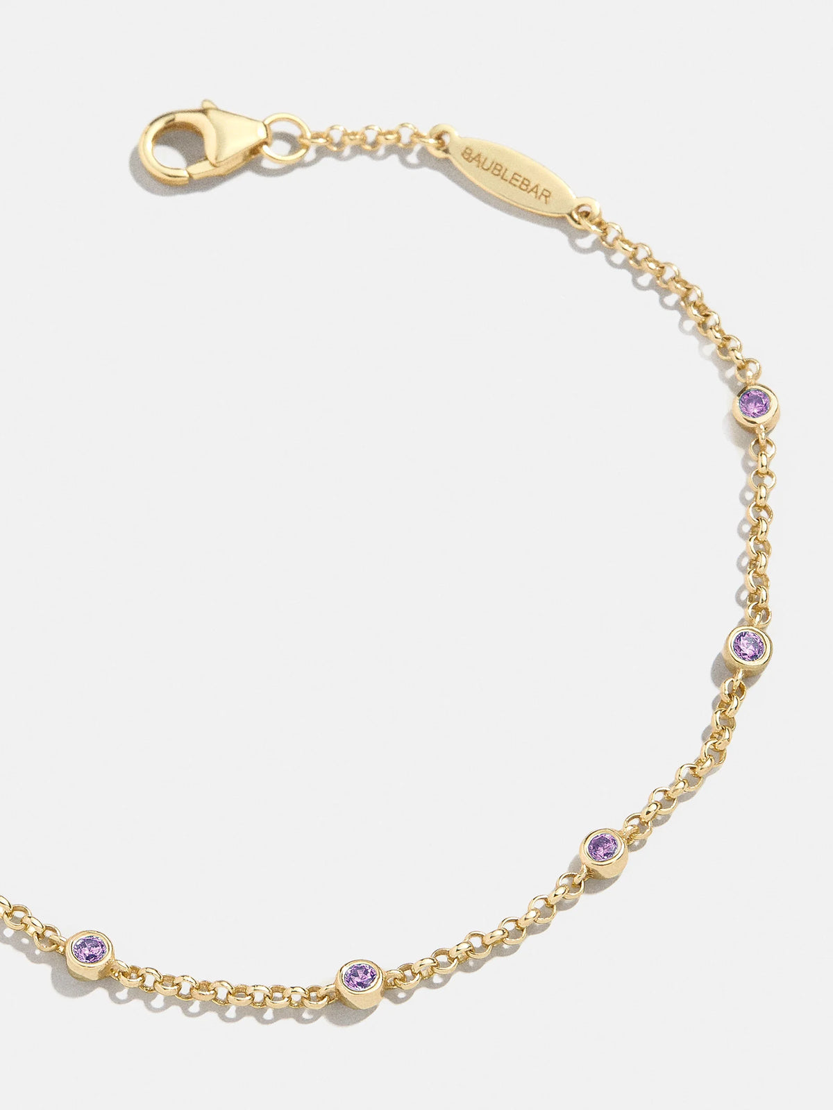 Yasmine 18K Gold Birthstone Bracelet - Amethyst