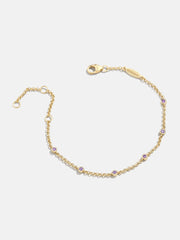 Yasmine 18K Gold Birthstone Bracelet - Amethyst