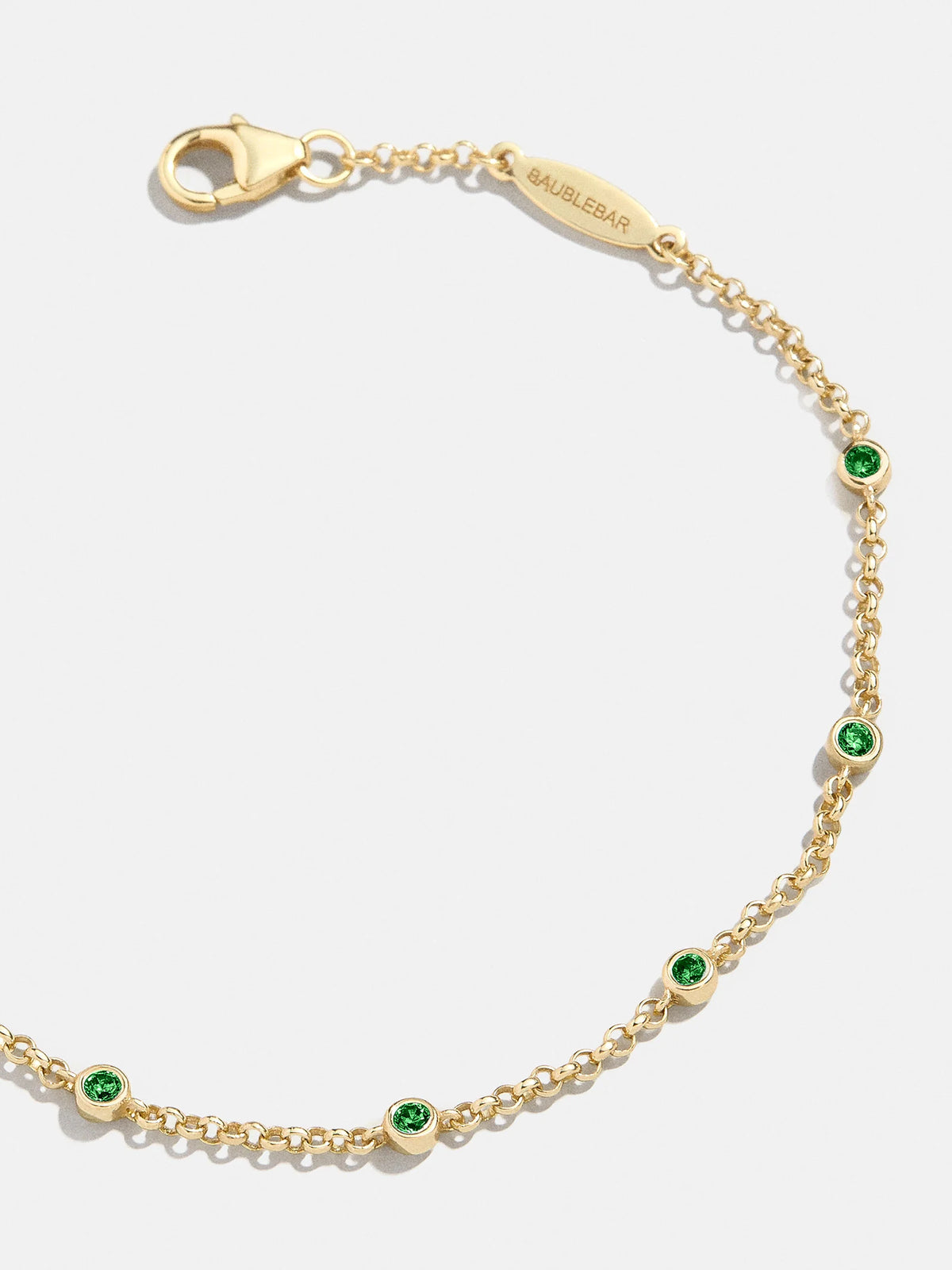 Yasmine 18K Gold Birthstone Bracelet - Emerald