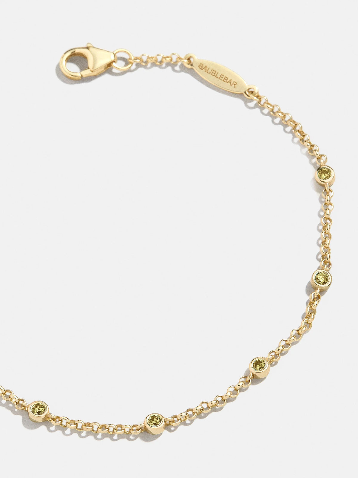 Yasmine 18K Gold Birthstone Bracelet - Peridot