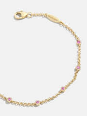 Yasmine 18K Gold Birthstone Bracelet - Rose