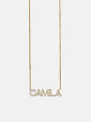 18K Gold Custom Nameplate Necklace - Block