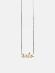 18K Gold Custom Nameplate Necklace - Script