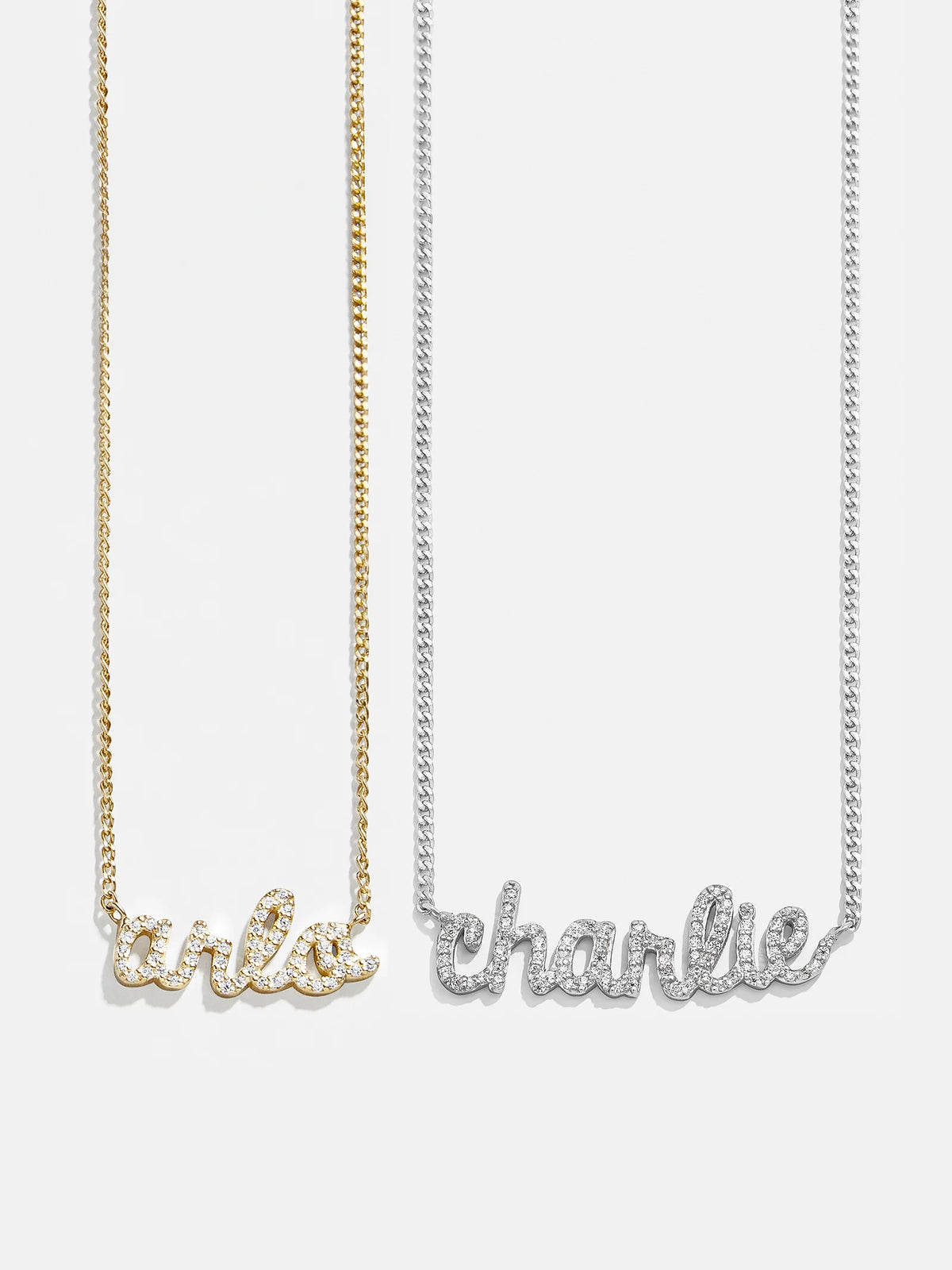 18K Gold Custom Nameplate Necklace - Script