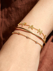 18K Gold Custom Spaced Letter Name Bracelet - 18K Gold