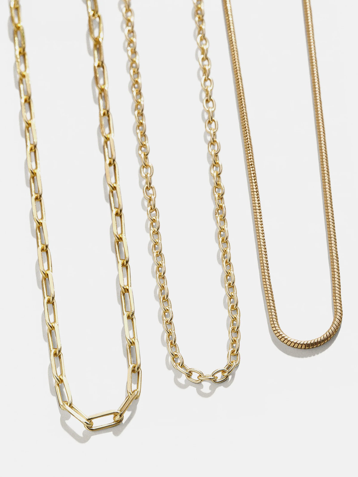 Cluster Charm Necklace Chain - Gold Paperclip Chain