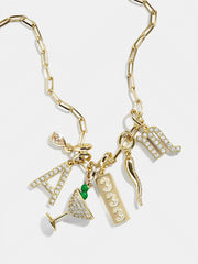 Cluster Charm Necklace - Paperclip Chain
