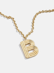 Retro Letter Initial Necklace - Gold