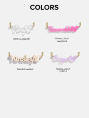 Disney Mickey Mouse Acrylic Custom Nameplate Necklace - Clear