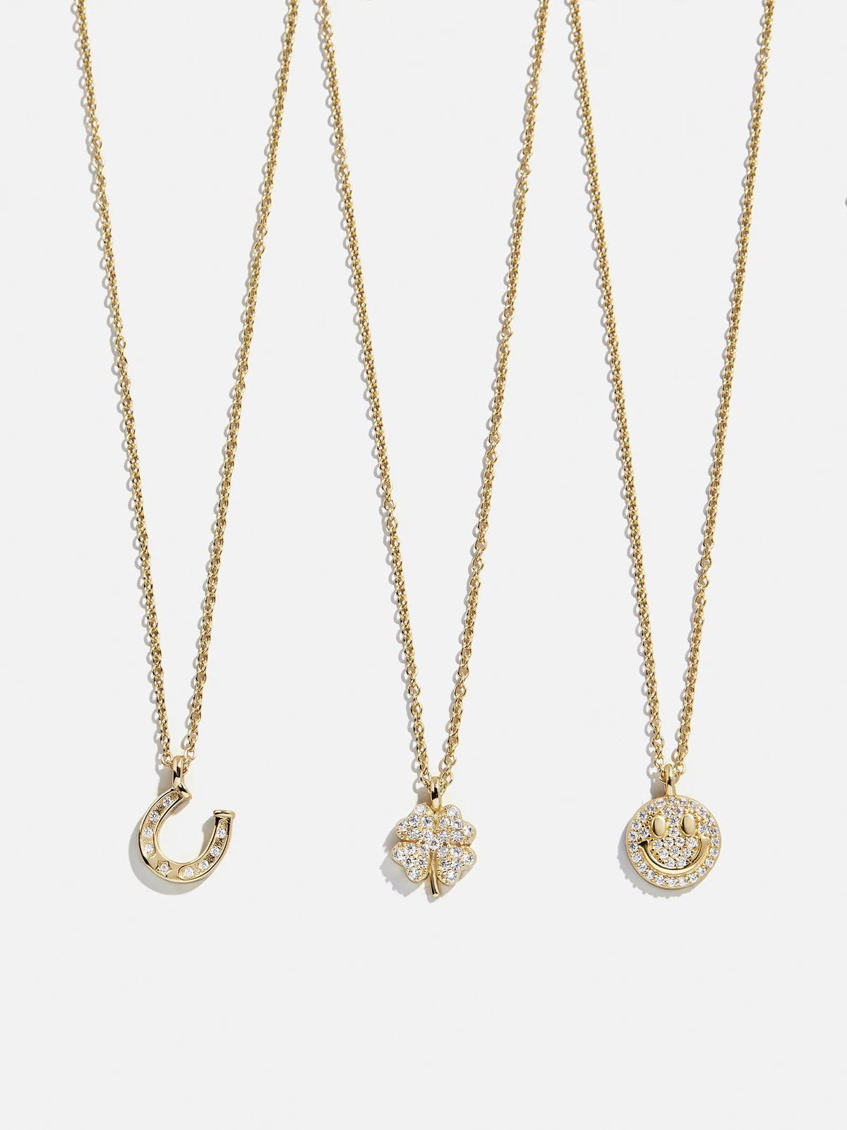 18K Gold Motif Necklace - Smiley Face