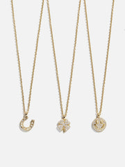18K Gold Motif Necklace - Smiley Face