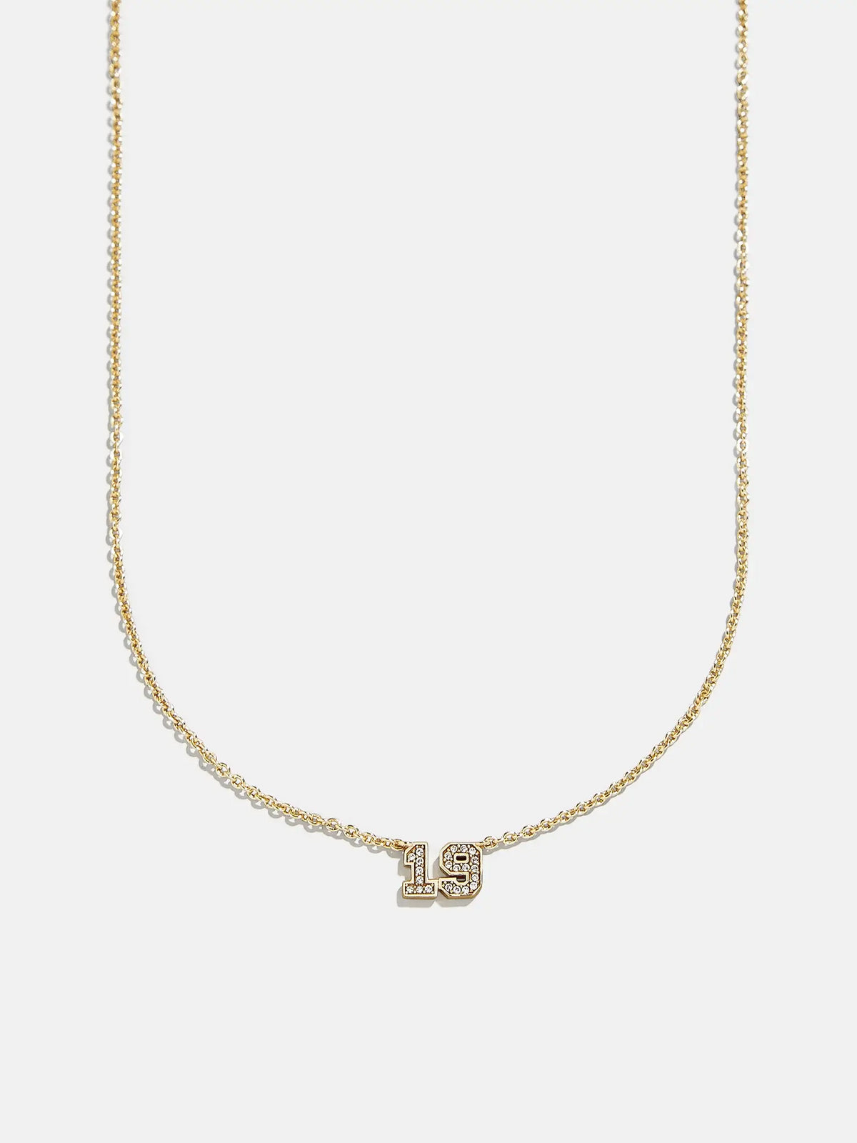 Varsity Gold/Pavé Number Custom Necklace - One Gold Station