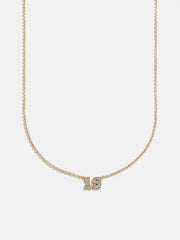Varsity Gold/Pavé Number Custom Necklace - One Gold Station