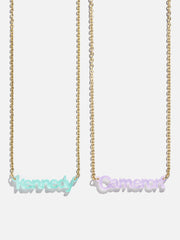 Acrylic Custom Nameplate Necklace - Gold